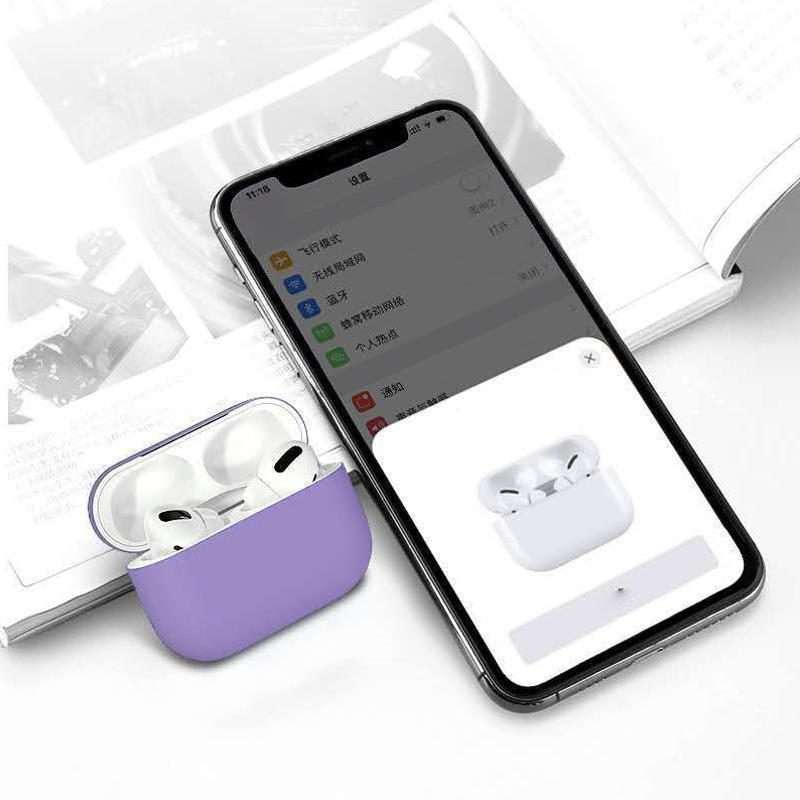For Apple AirPods Pro Ultra-thin Liquid Silicone Wireless Earphone Protective Case(White)