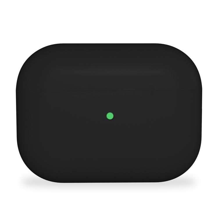 For Apple AirPods Pro Ultra-thin Liquid Silicone Wireless Earphone Protective Case(Black)