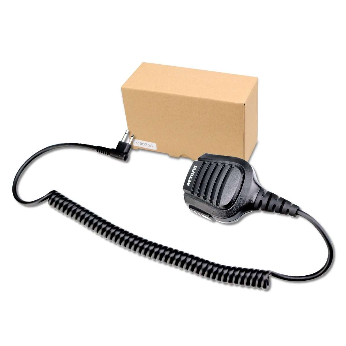 RETEVIS HM004 IPX5 Waterproof 2 Pin Motorcycle Speaker Microphone for Motorola GP68/GP88/GP300/ GP