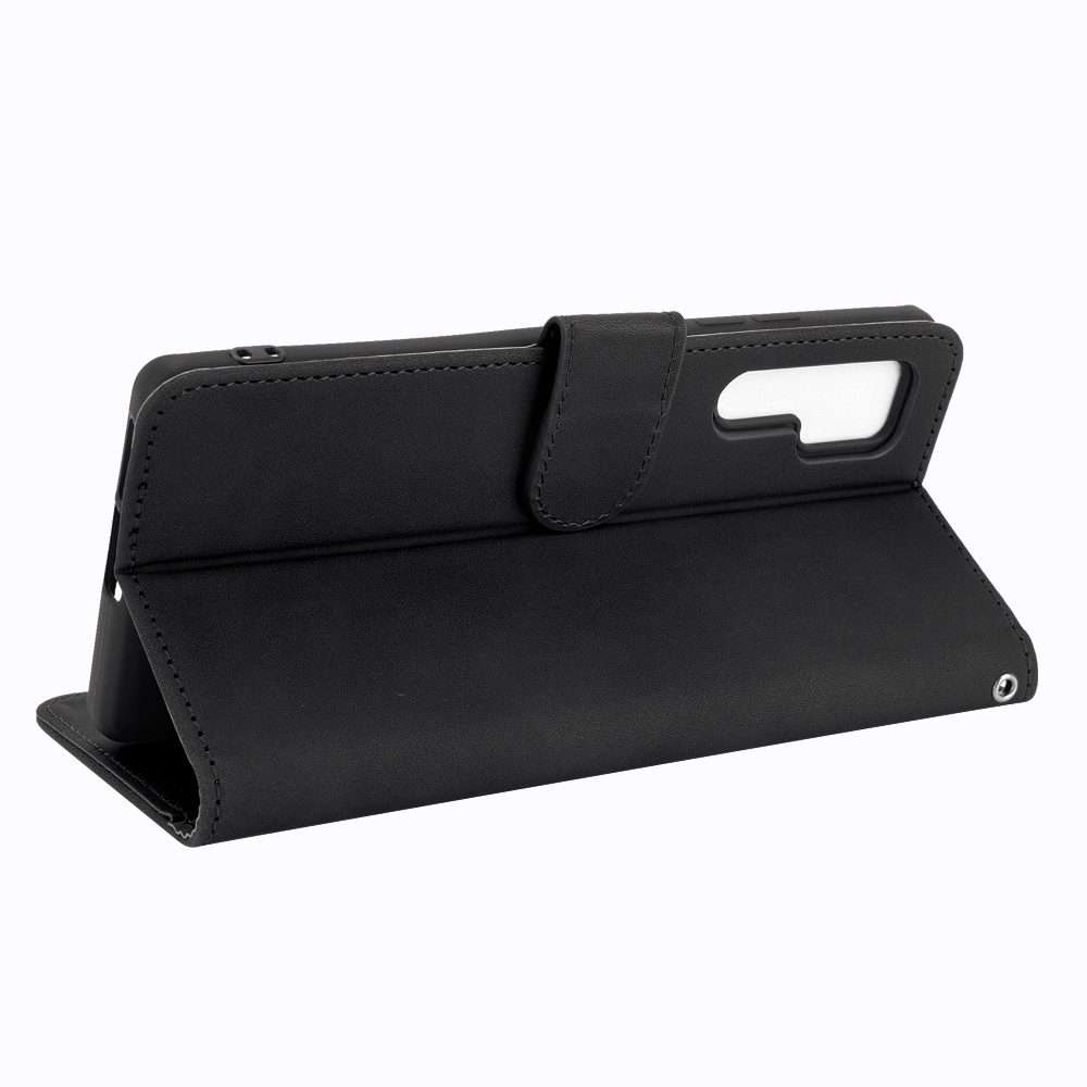 For TCL 20 Pro 5G Solid Color Skin Feel Magnetic Buckle Horizontal Flip Calf Texture P ... (Black)