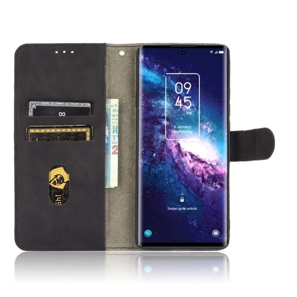 For TCL 20 Pro 5G Solid Color Skin Feel Magnetic Buckle Horizontal Flip Calf Texture P ... (Black)