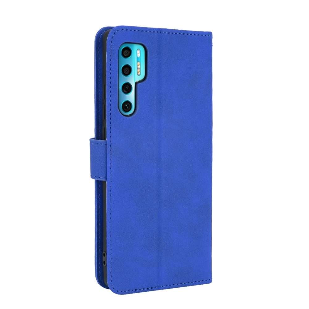 For TCL 20 Pro 5G Solid Color Skin Feel Magnetic Buckle Horizontal Flip Calf Texture PU ... (Blue)