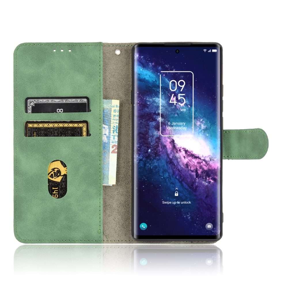 For TCL 20 Pro 5G Solid Color Skin Feel Magnetic Buckle Horizontal Flip Calf Texture P ... (Green)