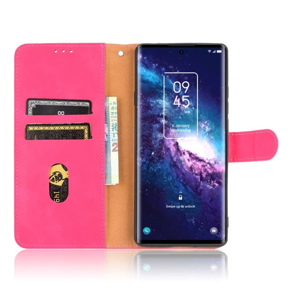 For TCL 20 Pro 5G Solid Color Skin Feel Magnetic Buckle Horizontal Flip Calf Textur ... (Rose Red)