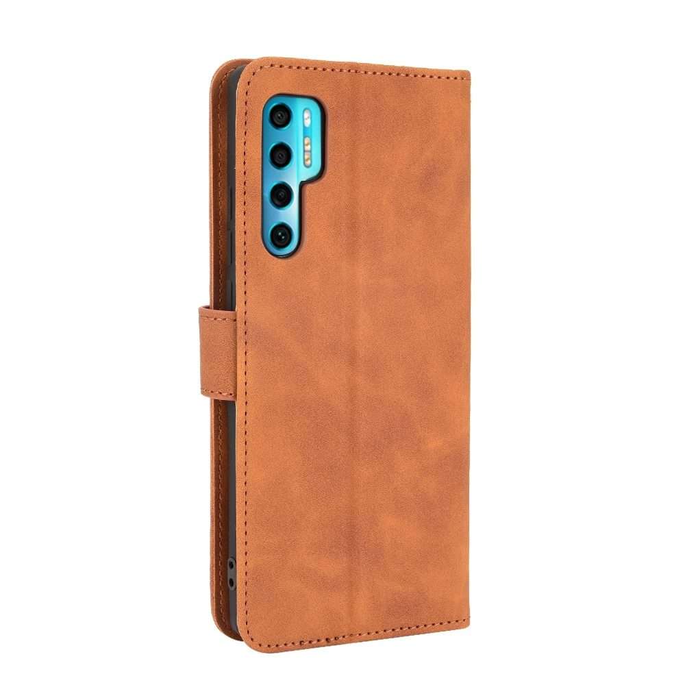 For TCL 20 Pro 5G Solid Color Skin Feel Magnetic Buckle Horizontal Flip Calf Texture P ... (Brown)