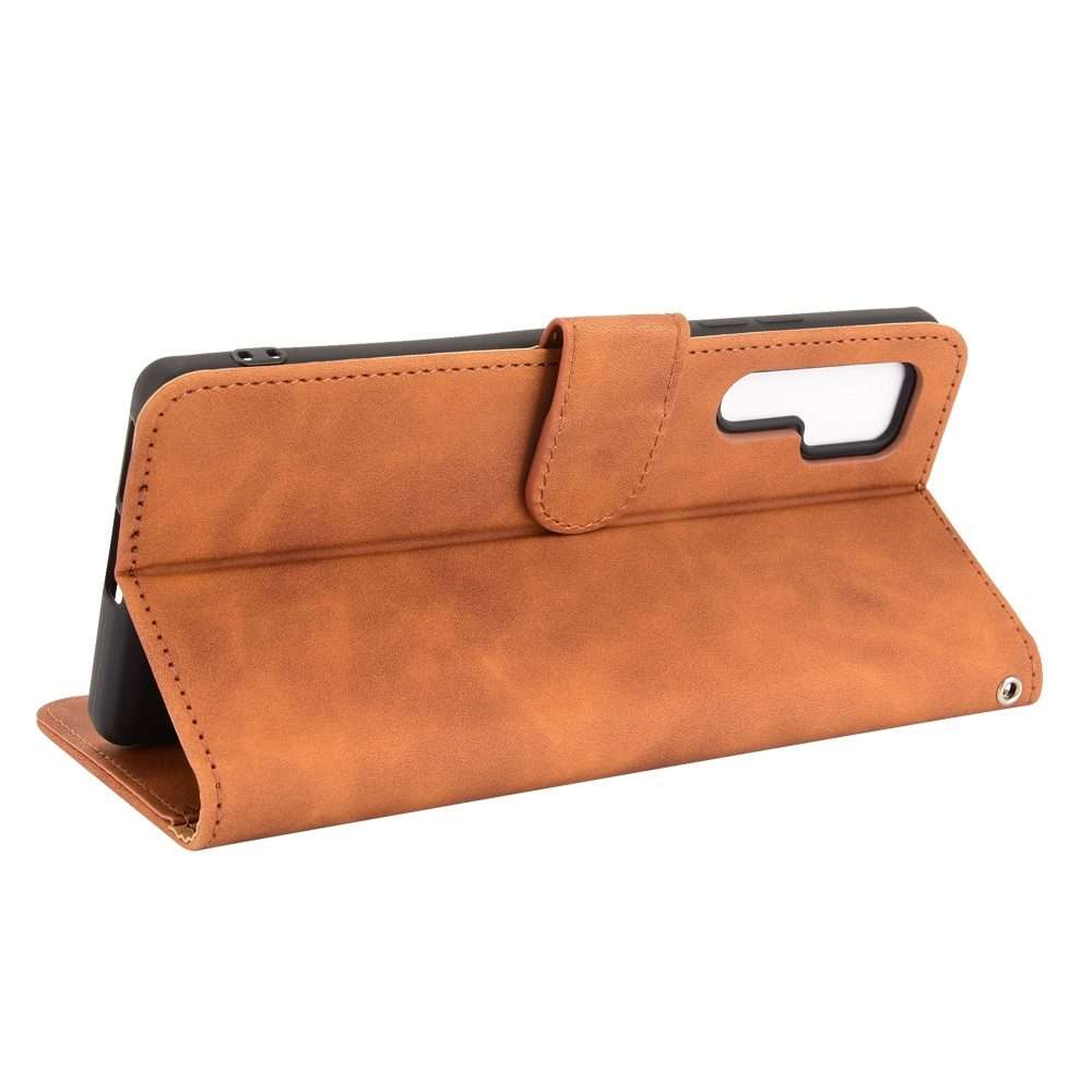 For TCL 20 Pro 5G Solid Color Skin Feel Magnetic Buckle Horizontal Flip Calf Texture P ... (Brown)