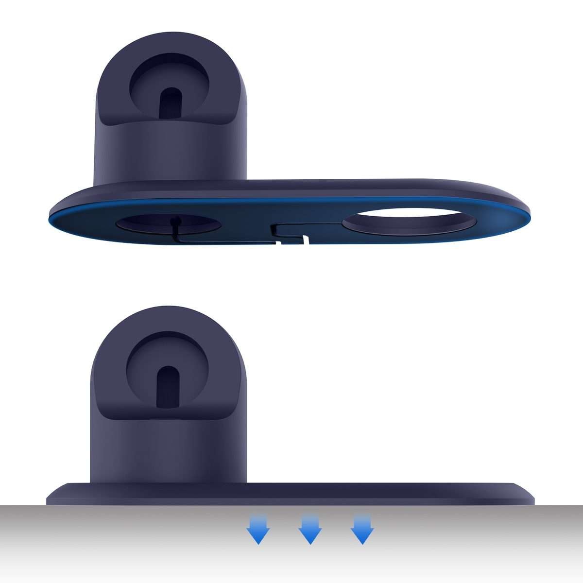 2 In 1 Multi-function Magsafe Charging Stand Holder for Apple Watch / iPhone(Midnight Blue)
