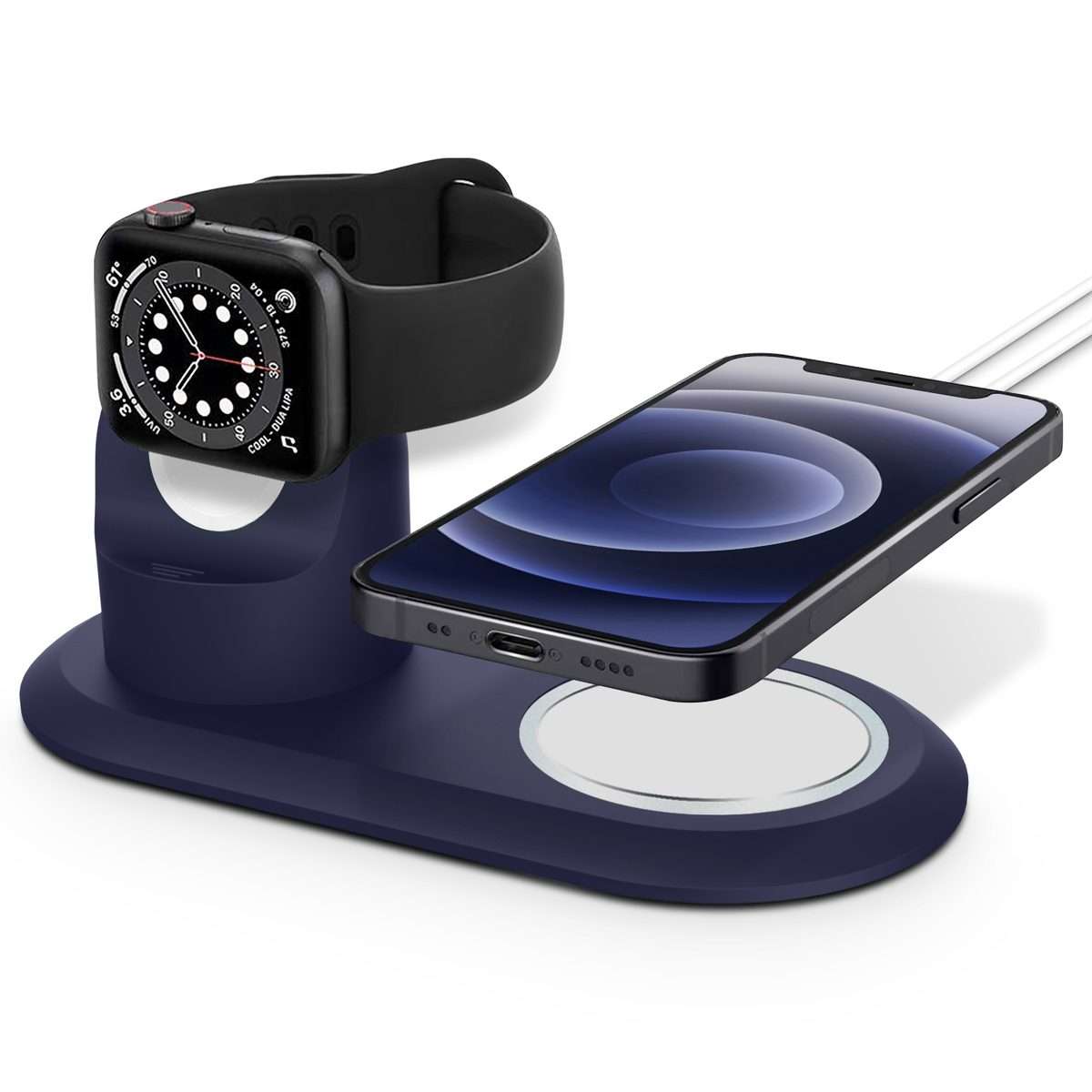2 In 1 Multi-function Magsafe Charging Stand Holder for Apple Watch / iPhone(Midnight Blue)