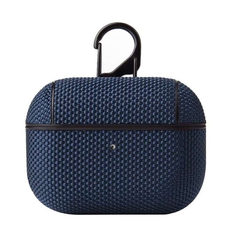 Business Cloth Earphone Protective Case with Hook For AirPods Pro(Blue)