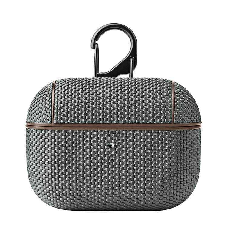 Business Cloth Earphone Protective Case with Hook For AirPods Pro(Grey)