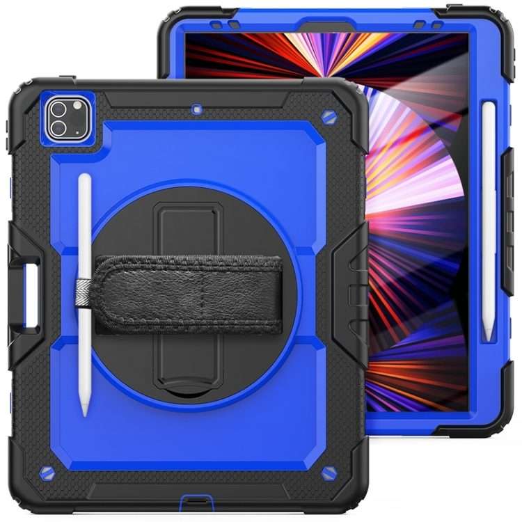 For iPad Pro 12.9 2022 / 2021 / 2020 / 2018 Shockproof Colorful Silicone + PC ... (Blue PC+Black)