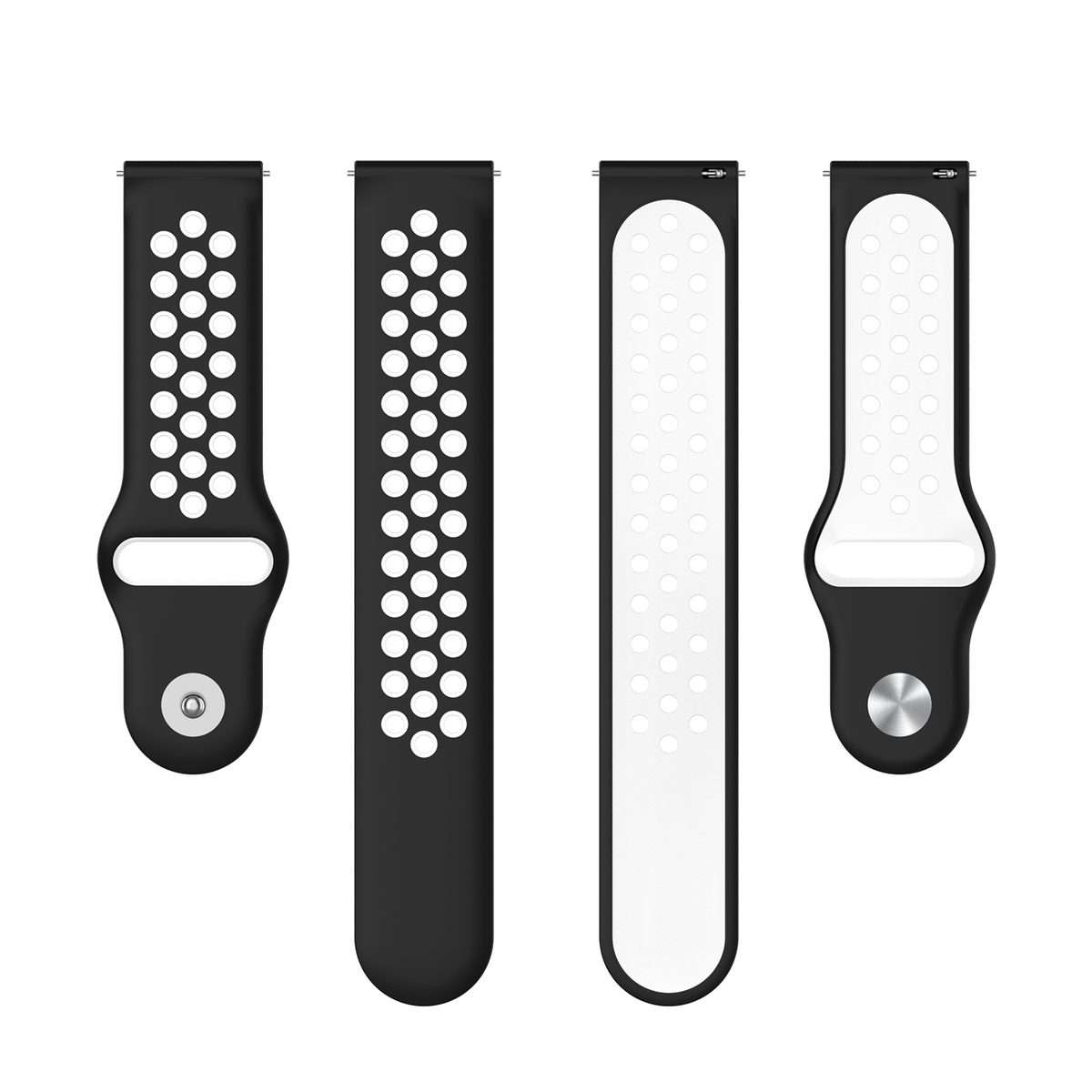 For Huawei Watch 3 / 3 Pro 22mm Two-color Silicone Watch Band(Black White)