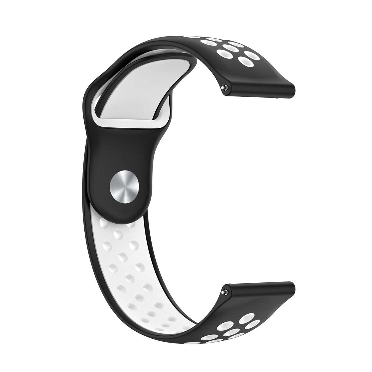 For Huawei Watch 3 / 3 Pro 22mm Two-color Silicone Watch Band(Black White)