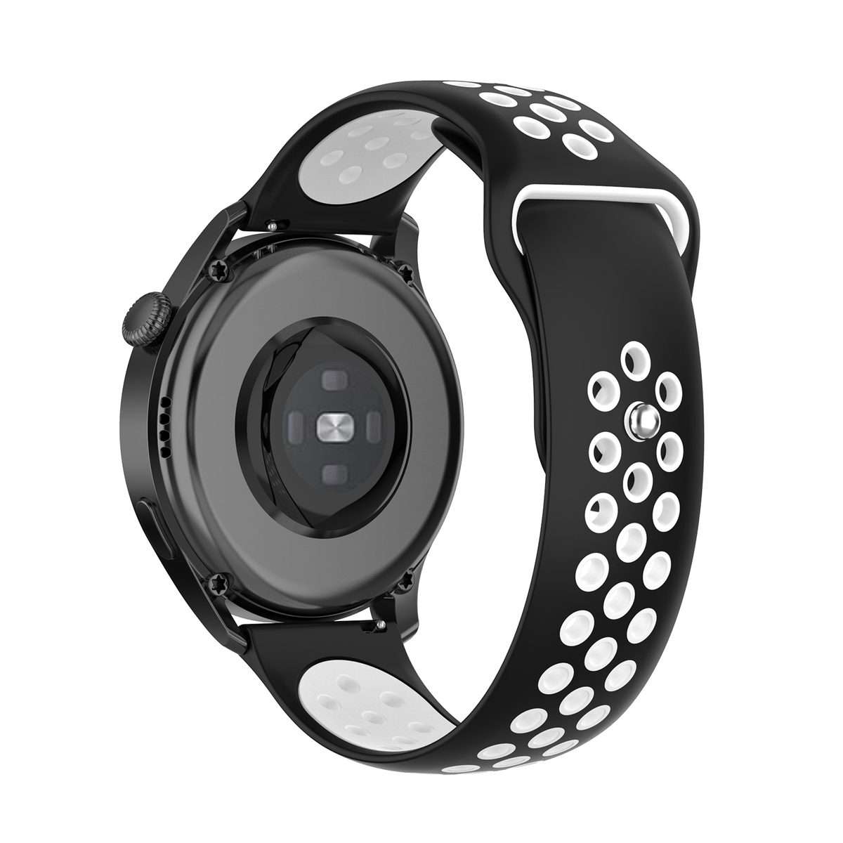 For Huawei Watch 3 / 3 Pro 22mm Two-color Silicone Watch Band(Black White)
