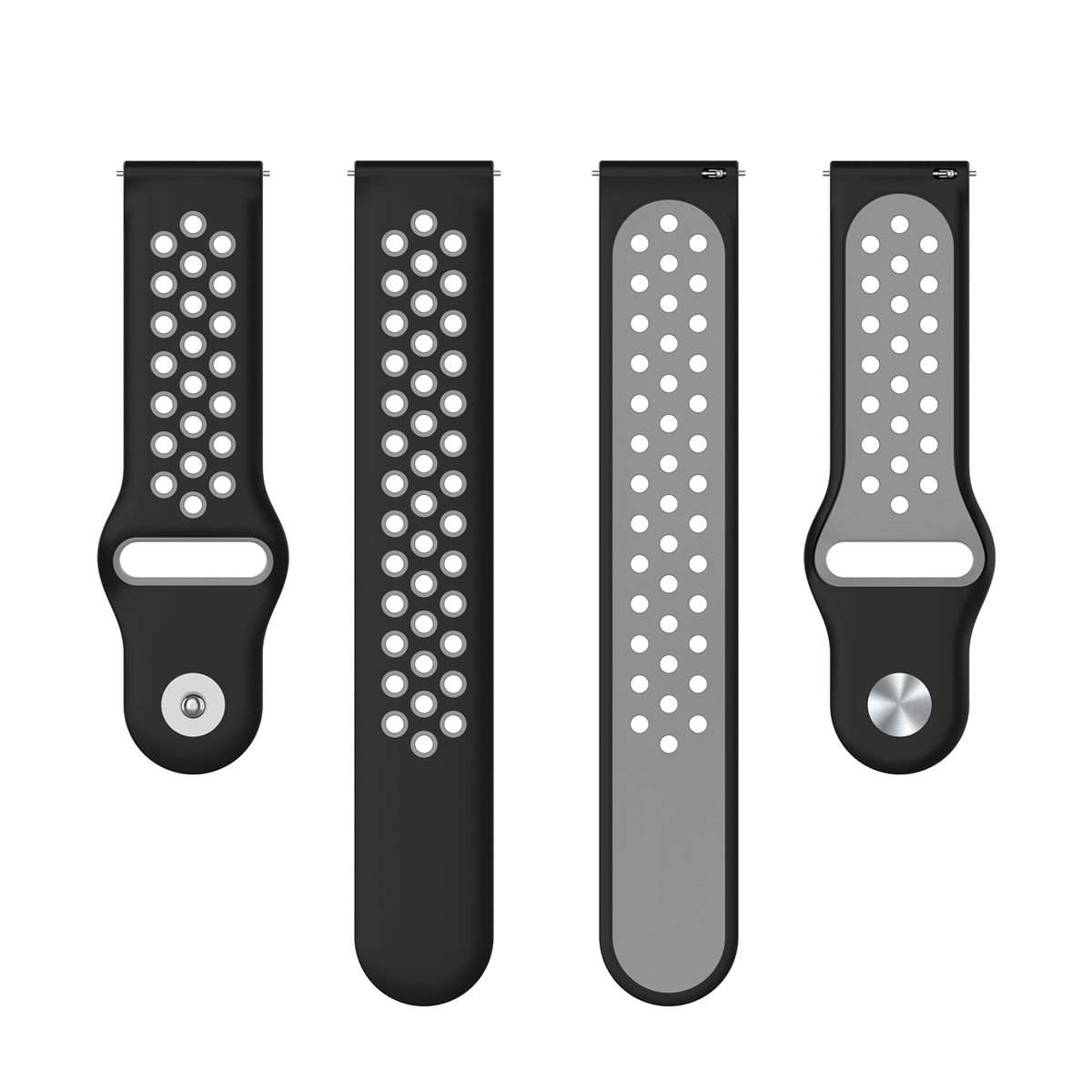 For Huawei Watch 3 / 3 Pro 22mm Two-color Silicone Watch Band(Black Grey)