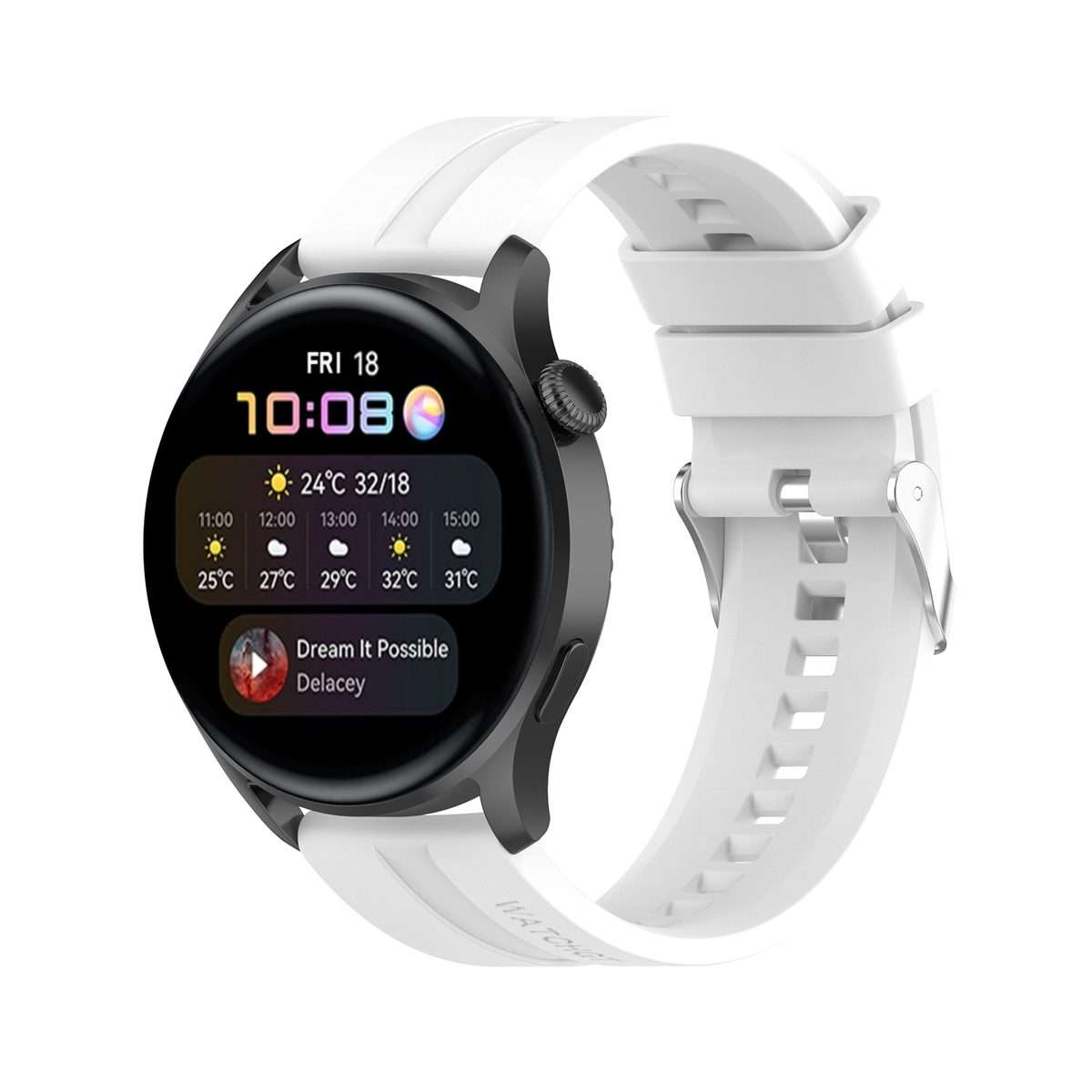 For Huawei Watch 3 / 3 Pro Silicone Watch Band(White)
