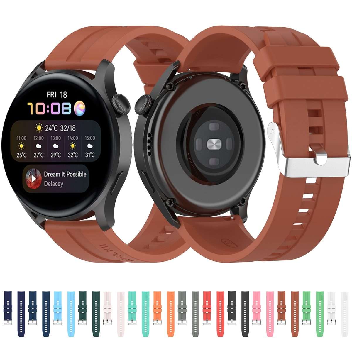 For Huawei Watch 3 / 3 Pro Silicone Watch Band(Red)