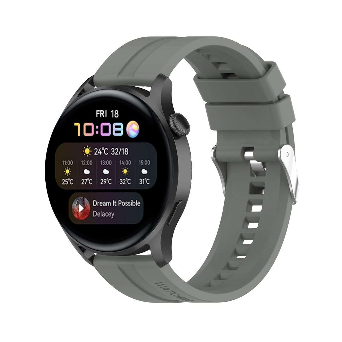 For Huawei Watch 3 / 3 Pro Silicone Watch Band(Grey)