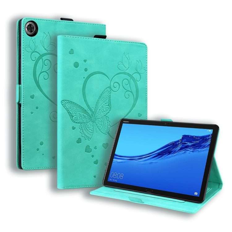For Huawei MediaPad M5 Lite 8 / Honor Tab 5 Love Butterfly Pattern Horizontal Flip Lea ... (Green)