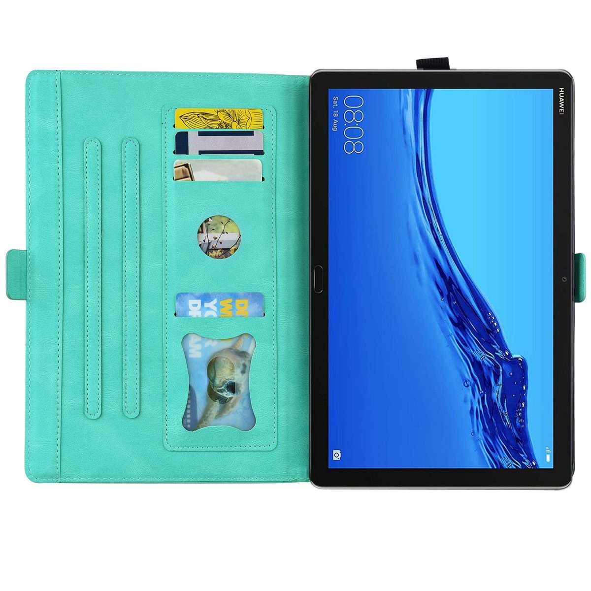 For Huawei MediaPad M5 Lite 8 / Honor Tab 5 Love Butterfly Pattern Horizontal Flip Lea ... (Green)
