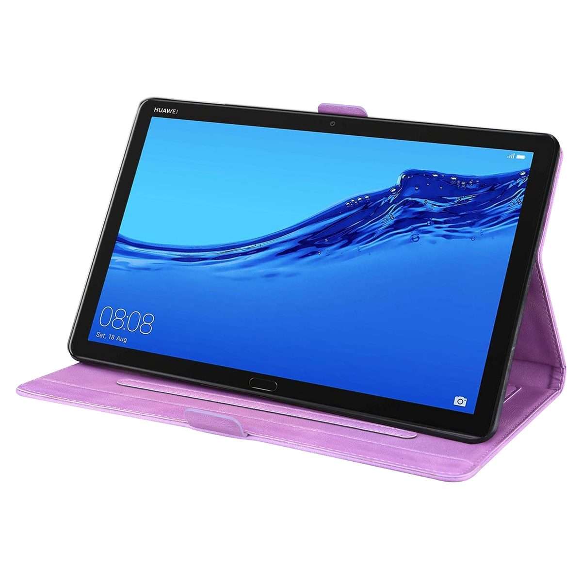 For Huawei MediaPad M5 Lite 8 / Honor Tab 5 Love Butterfly Pattern Horizontal Flip Le ... (Purple)