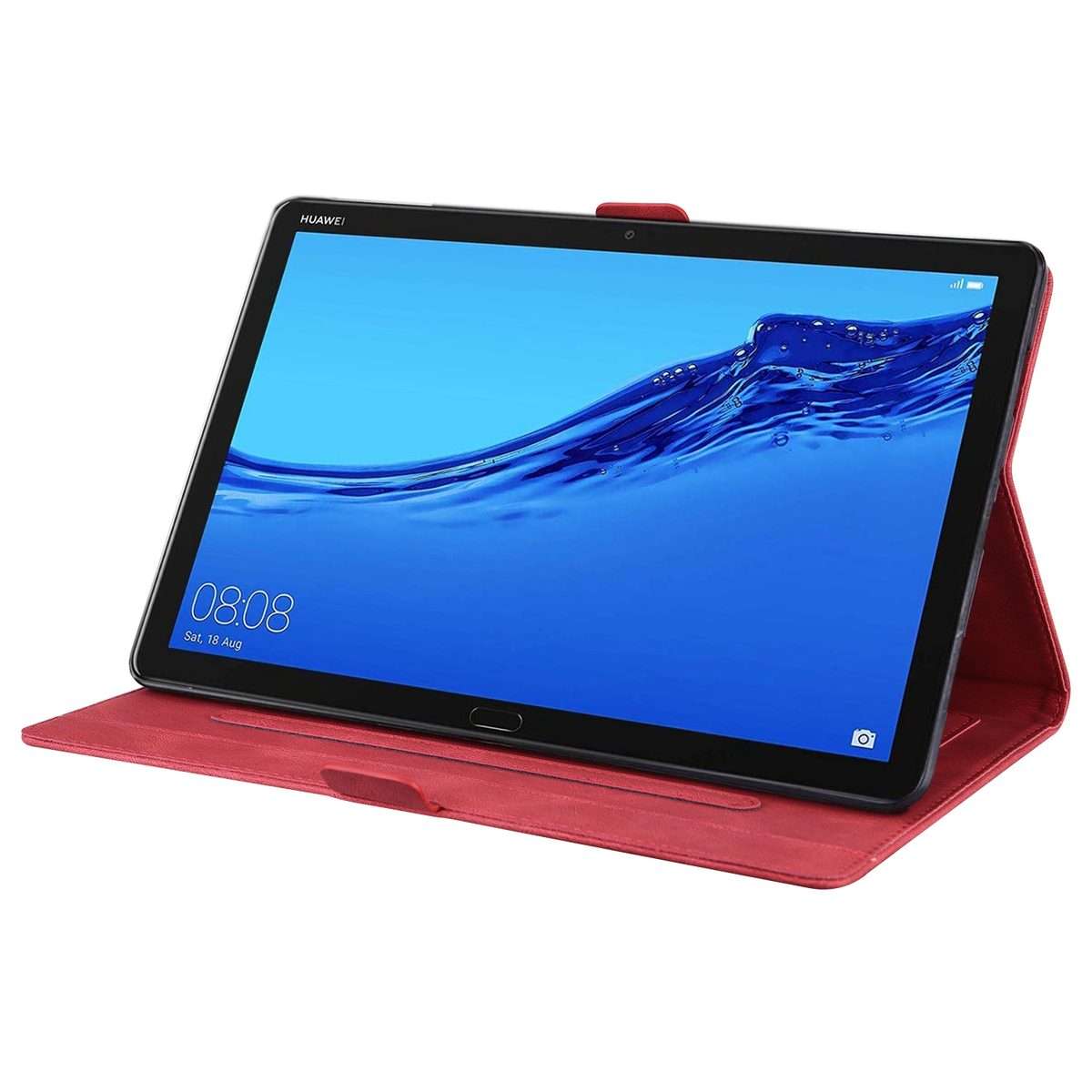 For Huawei MediaPad M5 Lite 8 / Honor Tab 5 Love Butterfly Pattern Horizontal Flip Leath ... (Red)