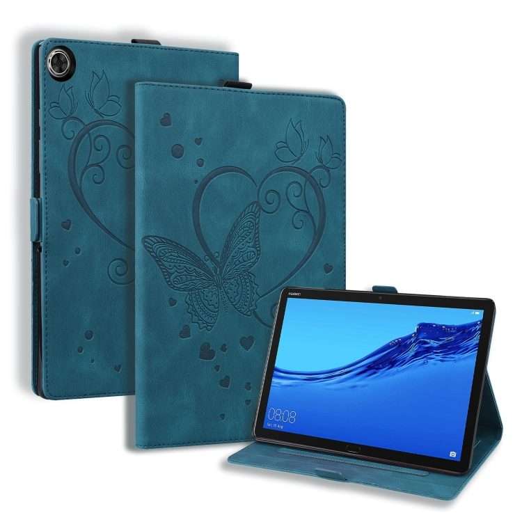 For Huawei MediaPad M5 Lite 8 / Honor Tab 5 Love Butterfly Pattern Horizontal Flip Leat ... (Blue)