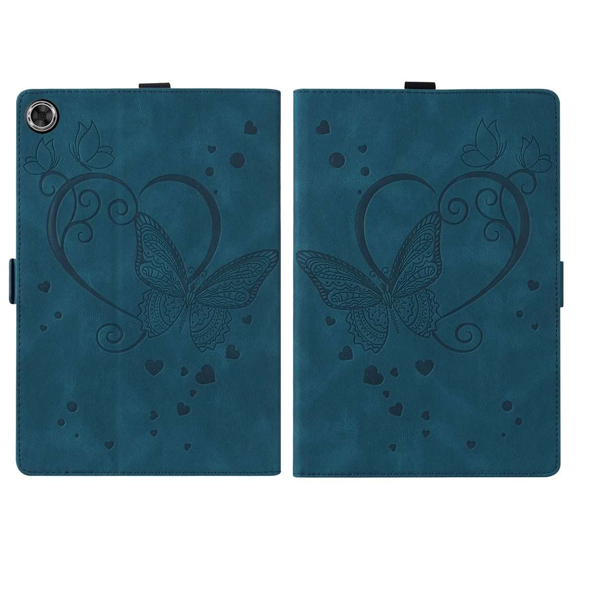 For Huawei MediaPad M5 Lite 8 / Honor Tab 5 Love Butterfly Pattern Horizontal Flip Leat ... (Blue)