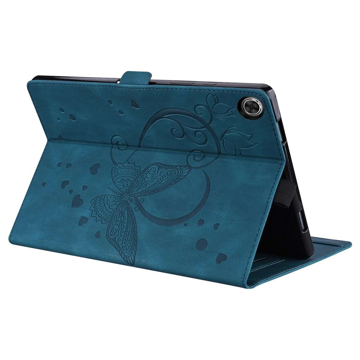 For Huawei MediaPad M5 Lite 8 / Honor Tab 5 Love Butterfly Pattern Horizontal Flip Leat ... (Blue)