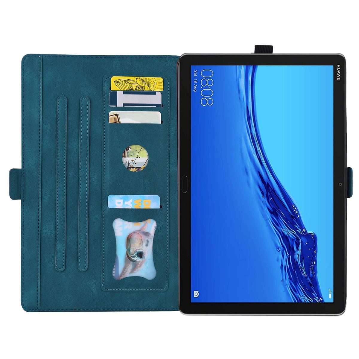 For Huawei MediaPad M5 Lite 8 / Honor Tab 5 Love Butterfly Pattern Horizontal Flip Leat ... (Blue)