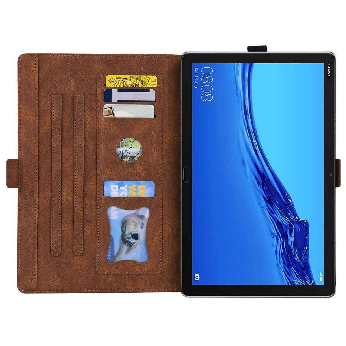 For Huawei MediaPad M5 Lite 8 / Honor Tab 5 Love Butterfly Pattern Horizontal Flip Lea ... (Brown)
