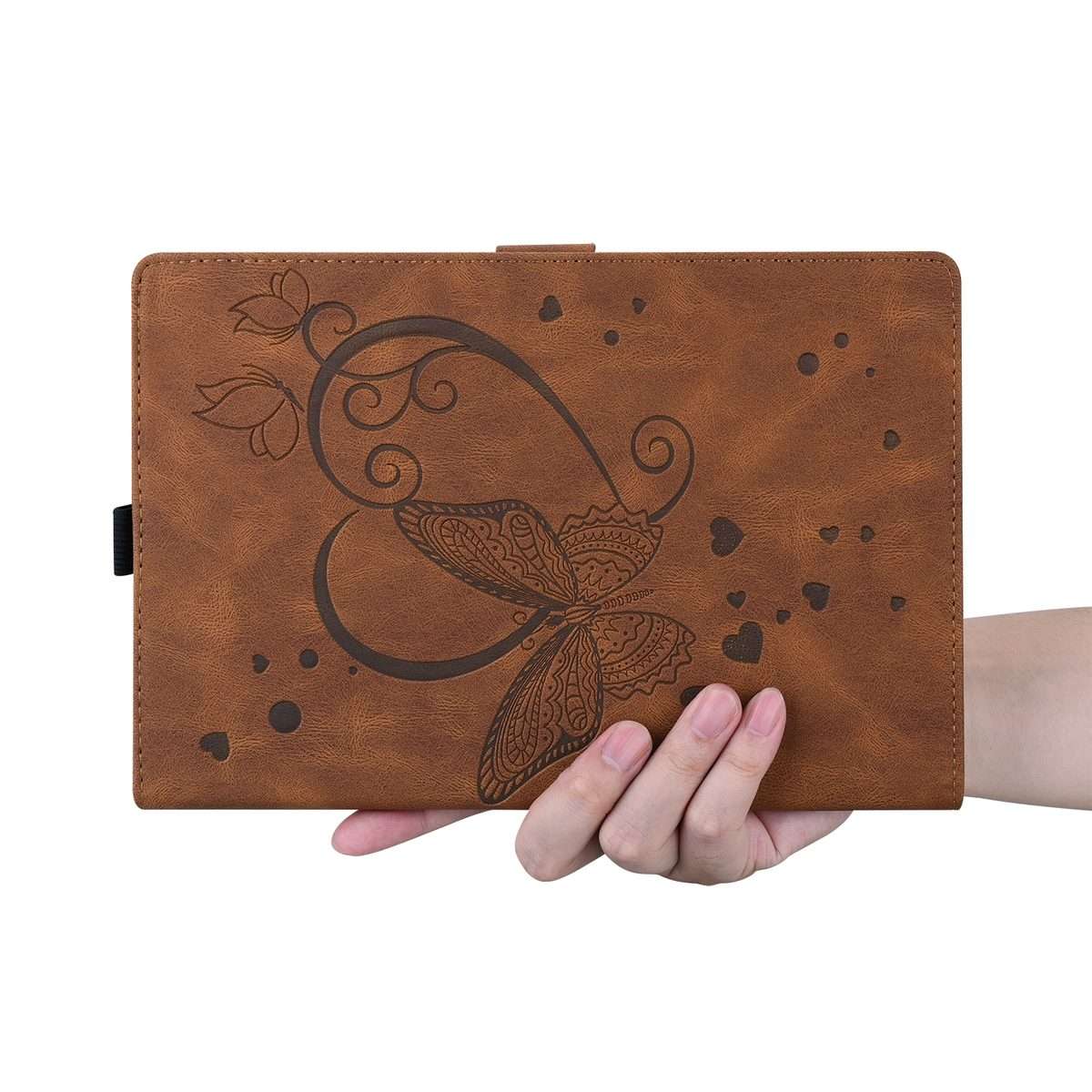 For Huawei MediaPad M5 Lite 8 / Honor Tab 5 Love Butterfly Pattern Horizontal Flip Lea ... (Brown)