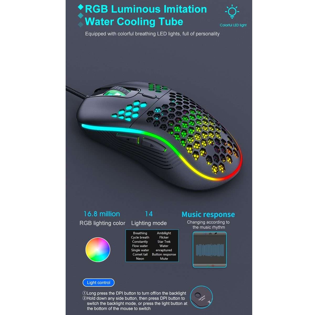 iMICE T98 RGB Lighting Gaming Wired Mouse