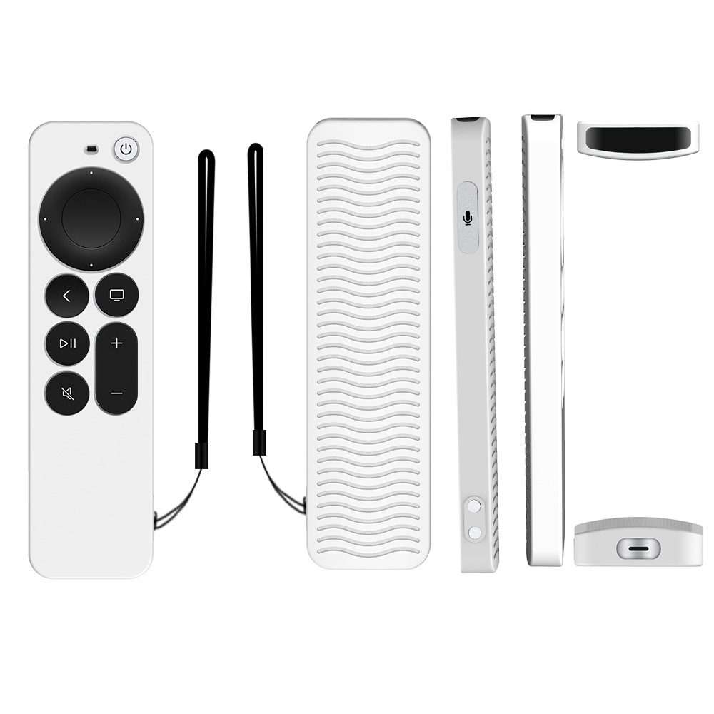 Silicone Protective Case Cover For Apple TV 4K 4th Siri Remote Controller(Luminous White)