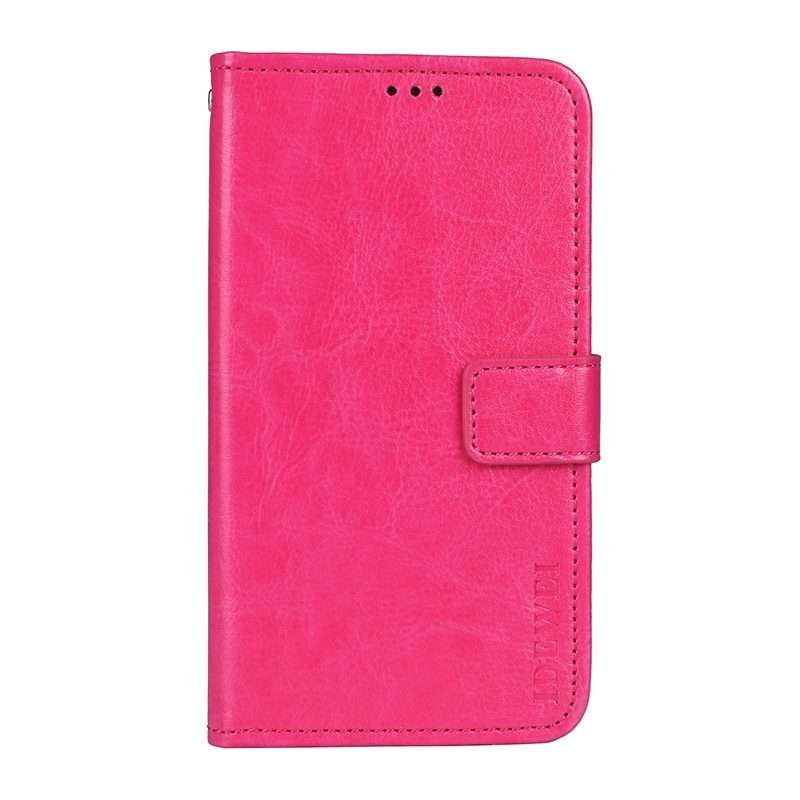 For Lenovo K13 Note idewei Crazy Horse Texture Horizontal Flip Leather Case with Ho ... (Rose Red)