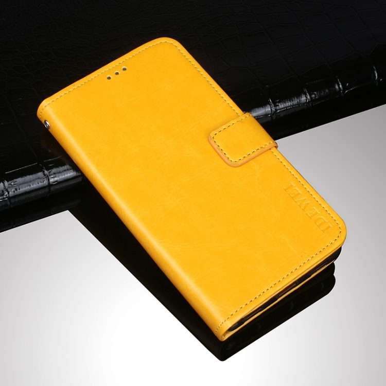 For Lenovo K13 Note idewei Crazy Horse Texture Horizontal Flip Leather Case with Hold ... (Yellow)