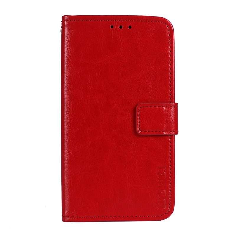 For Lenovo K13 Note idewei Crazy Horse Texture Horizontal Flip Leather Case with Holder ... (Red)
