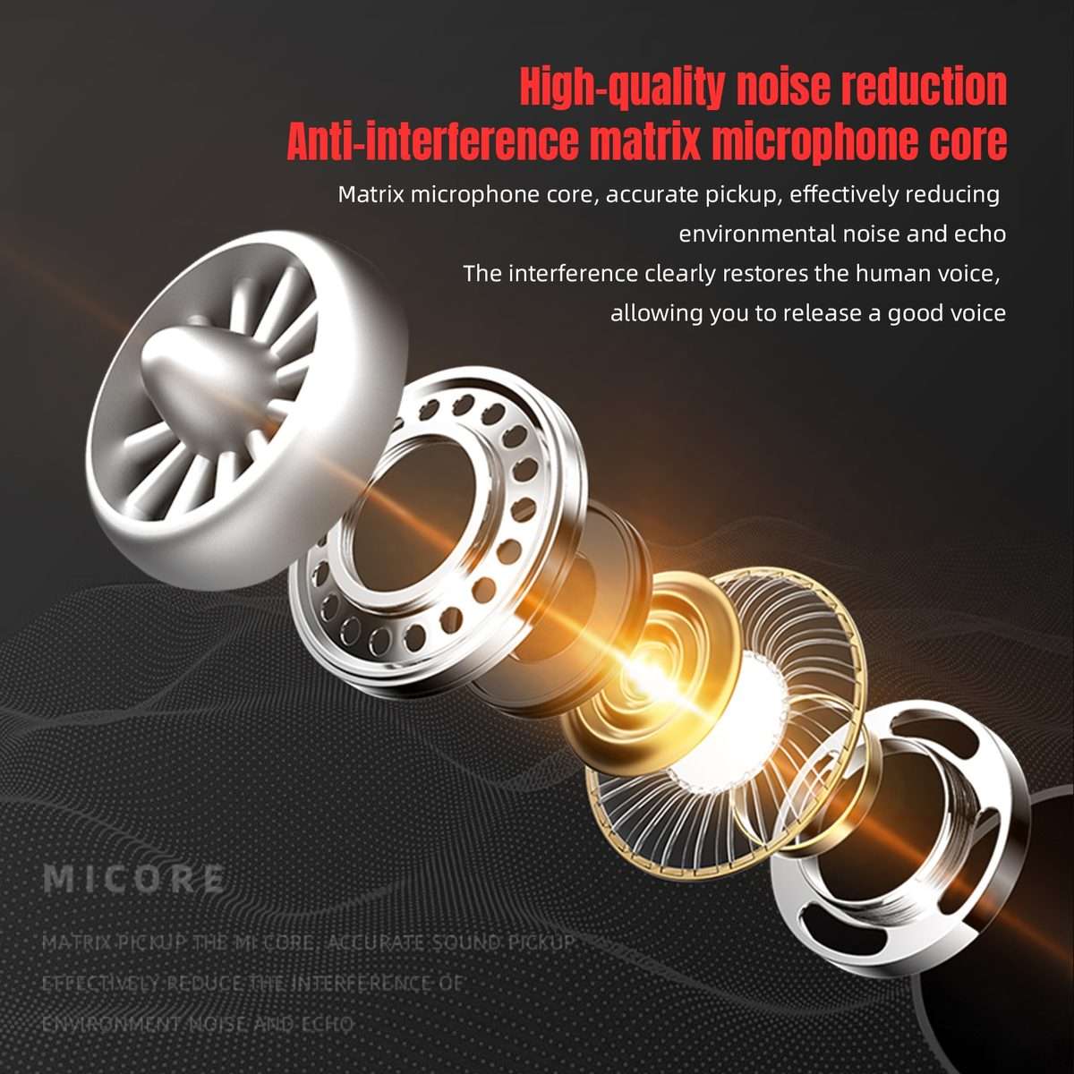 HXSJ F15 USB Anti-interference Matrix Noise Reduction Microphone(Black)