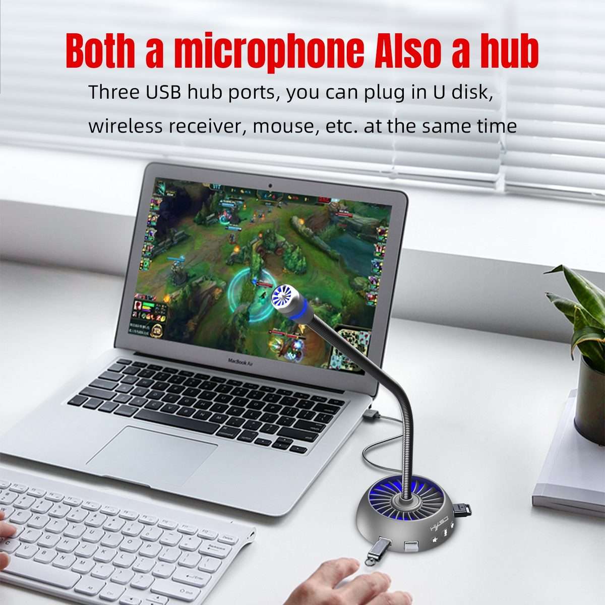 HXSJ F15 USB Anti-interference Matrix Noise Reduction Microphone(Black)