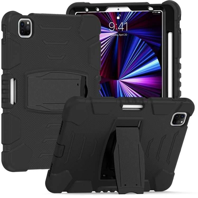 For iPad Pro 11 2022 / 2021 / 2020 / 2018 3-Layer Protection Screen Frame + PC + ... (Black+Black)