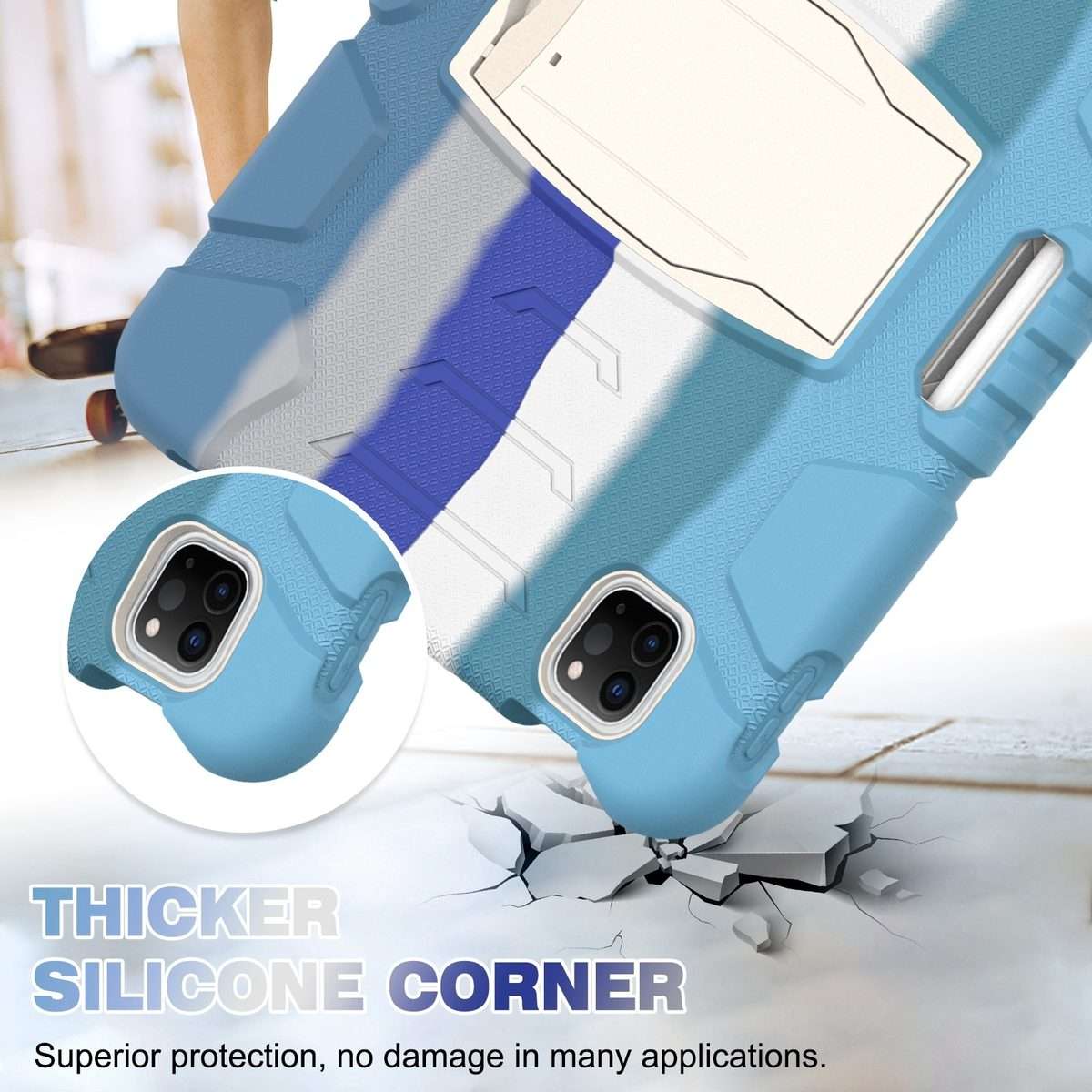 For iPad Pro 11 2022 / 2021 / 2020 / 2018 3-Layer Protection Screen Frame + PC ... (Colorful Blue)