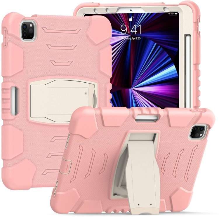 For iPad Pro 11 2022 / 2021 / 2020 / 2018 3-Layer Protection Screen Fra ... (Cherry Blossoms Pink)