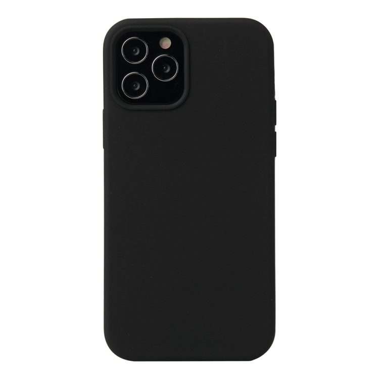 For iPhone 13 Pro Solid Color Liquid Silicone Shockproof Protective Case (Black)