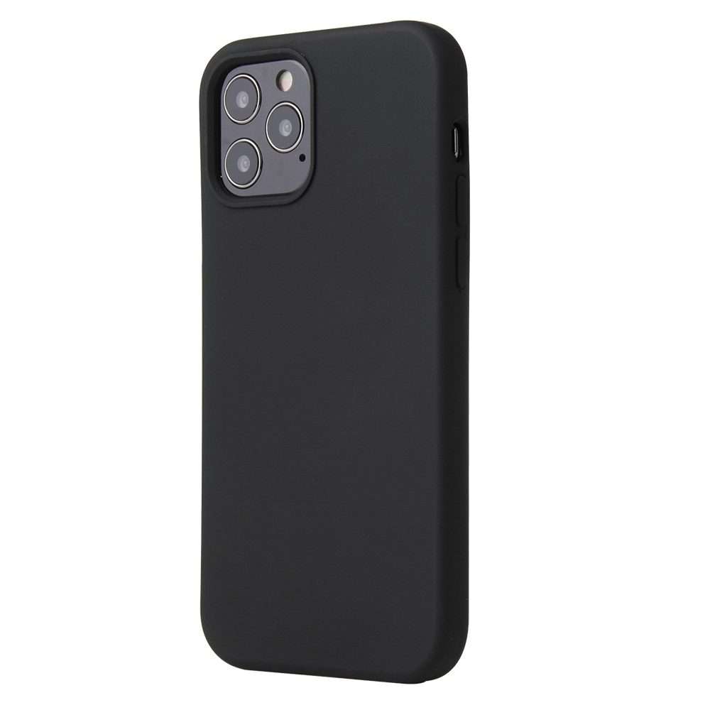For iPhone 13 Pro Solid Color Liquid Silicone Shockproof Protective Case (Black)