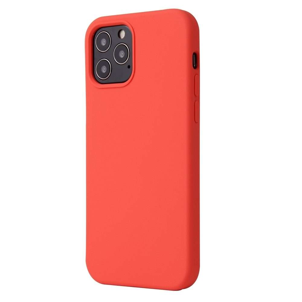 For iPhone 13 Pro Solid Color Liquid Silicone Shockproof Protective Case (Coral Red)