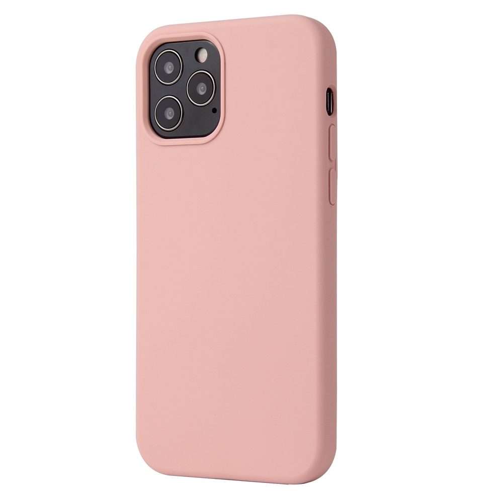 For iPhone 13 Pro Solid Color Liquid Silicone Shockproof Protective Case (Sakura Pink)