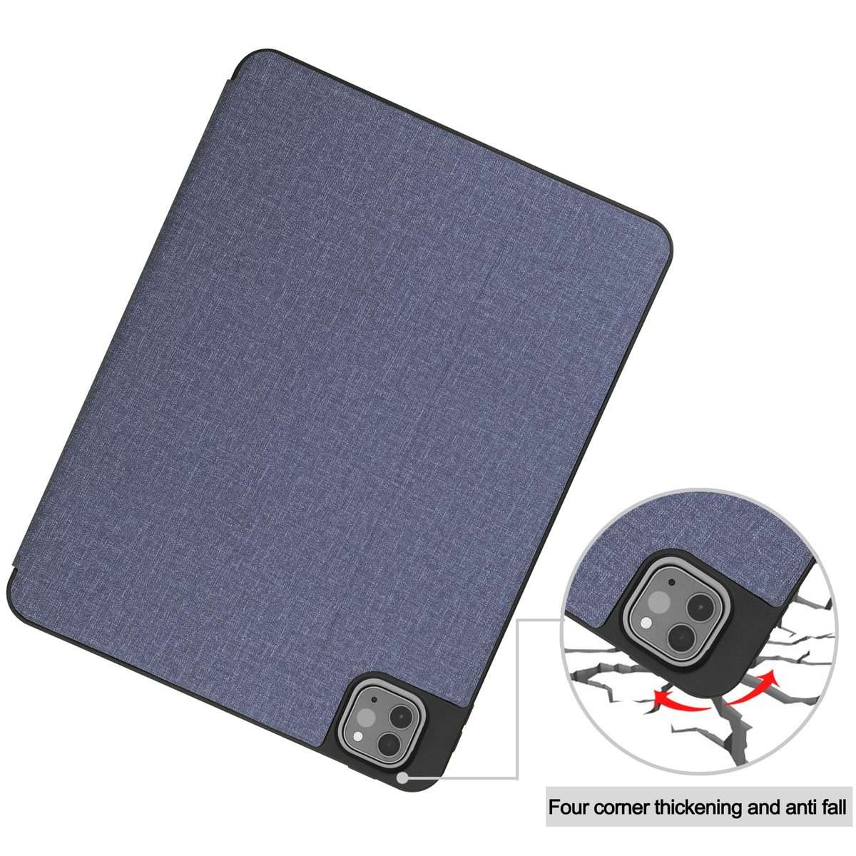 For iPad Pro 11 2022 / 2021 / 2020 / 2018 Cloth Texture TPU Horizontal Flip Leather Tab ... (Blue)