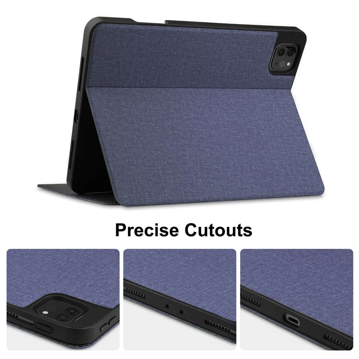 For iPad Pro 11 2022 / 2021 / 2020 / 2018 Cloth Texture TPU Horizontal Flip Leather Tab ... (Blue)