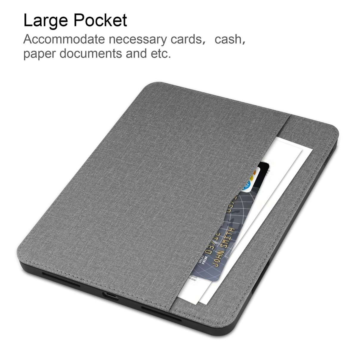 For iPad Pro 11 2022 / 2021 / 2020 / 2018 Cloth Texture TPU Horizontal Flip Leather Tab ... (Grey)