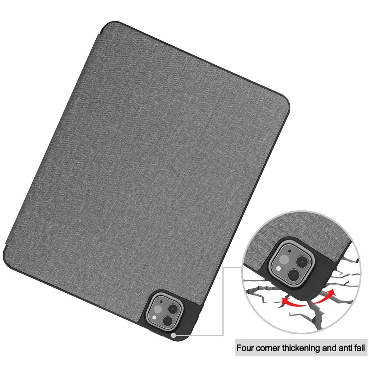 For iPad Pro 11 2022 / 2021 / 2020 / 2018 Cloth Texture TPU Horizontal Flip Leather Tab ... (Grey)